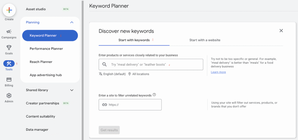 Google Keyword Planner