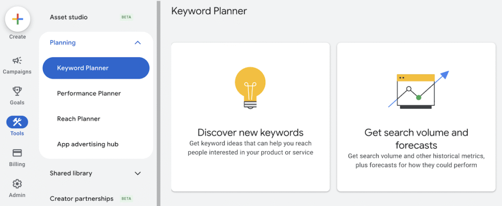 Google keyword Planner